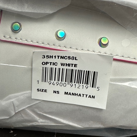 MICHAEL KORS Manhattan Medium Contrast-Trim Leather Satchel - Picture 13 of 13